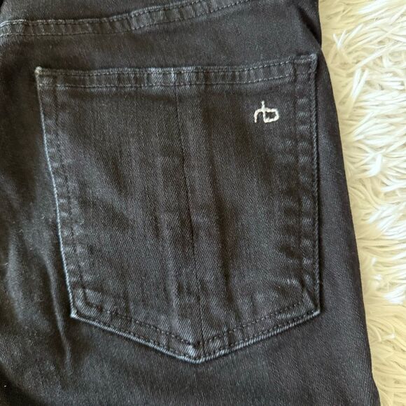 Rag & Bone Black Mid-rise 10” Capri Cropped Ankle Jeans Size 28 - Picture 4 of 9